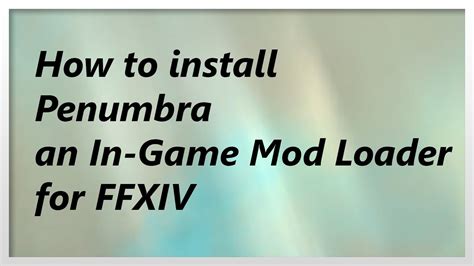 [READ DESCRIPTION] Guide for Penumbra for FFXIV (In.